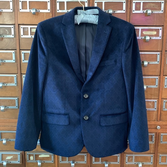 Lauren Ralph Lauren Blue Velvet Blazer - Picture 1 of 15